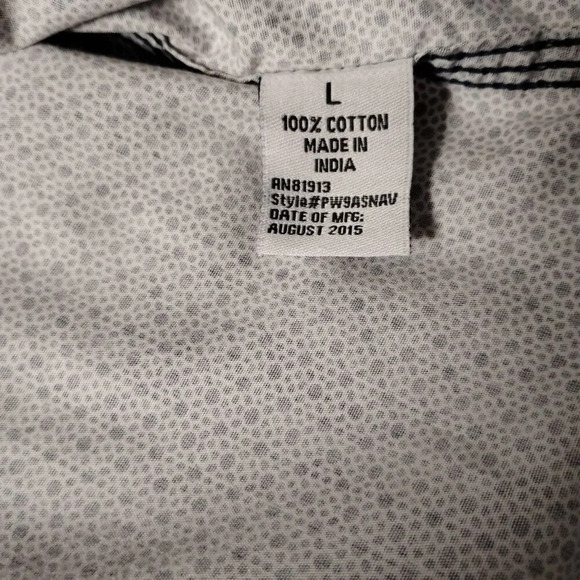 PD&C Navy Blue and White Button Down Shirt, Large - Picture 8 of 12